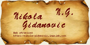 Nikola Gidanović vizit kartica